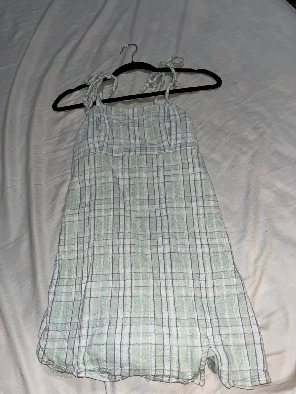 Hollister Mint Green Plaid Tie-Strap Sundress